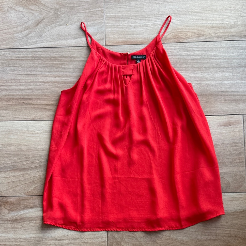 Y2K Shinestar High-Neck Keyhole Cami Blouse Office Siren